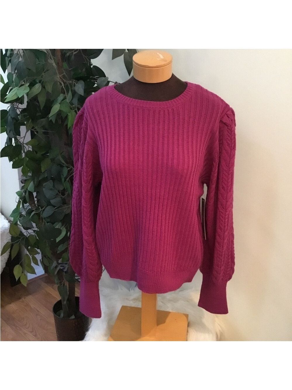 Absolutely Famous purple braided detailed crewneck sweater Woman’s XL